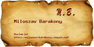 Miloszav Barakony névjegykártya